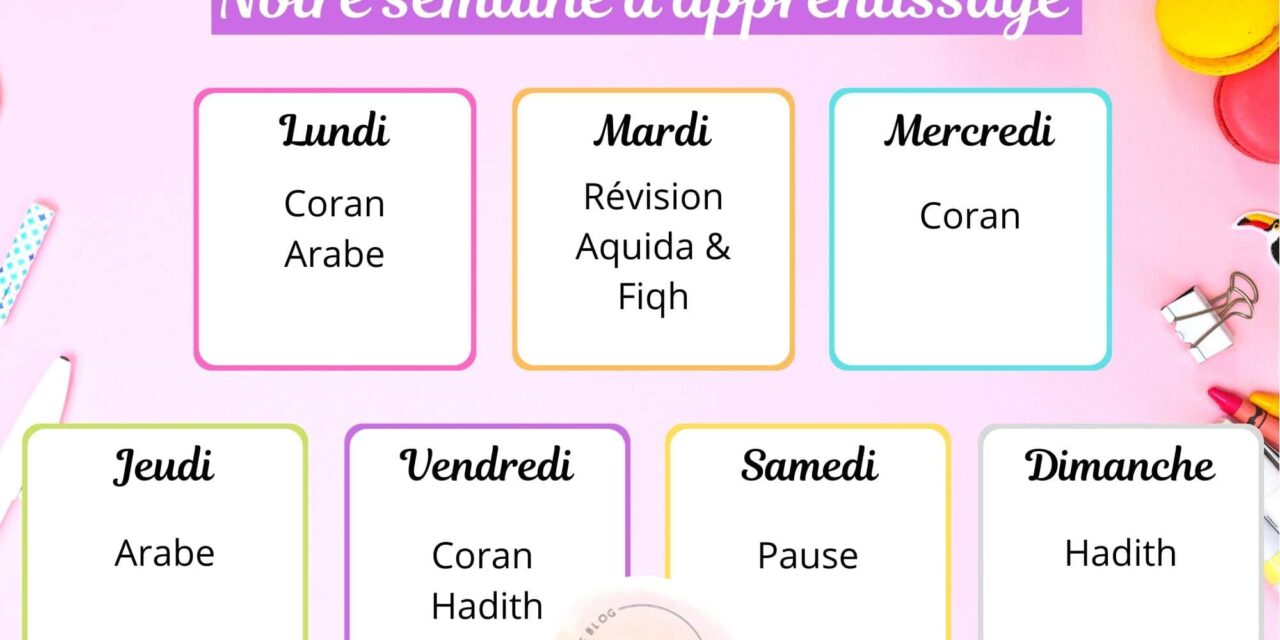 Notre programme de sciences islamiques pour cette année